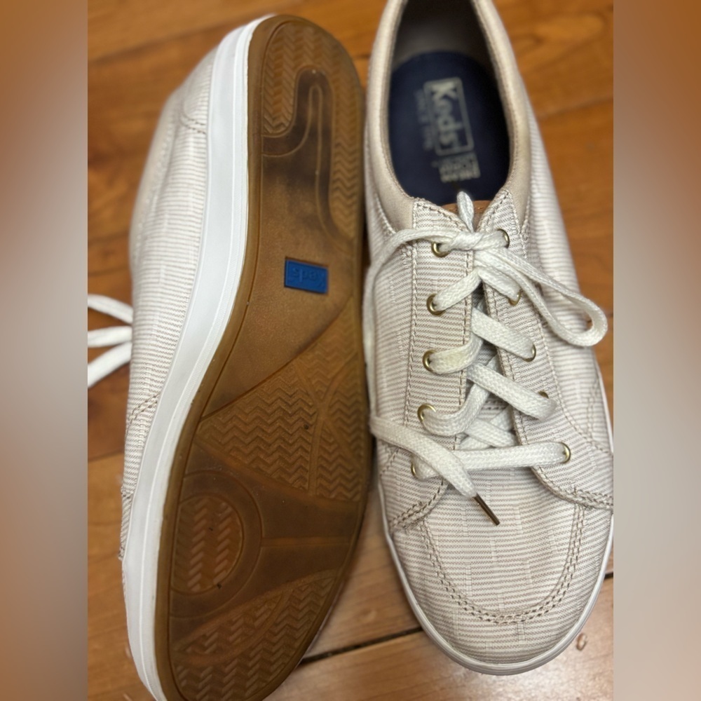 Keds Beige Lace-Up Sneakers - Picture 3 of 4